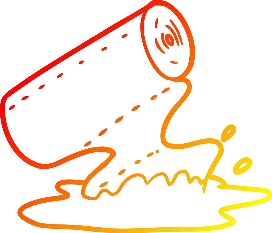warm gradient line drawing cartoon kitchen towel soaking up spill vector