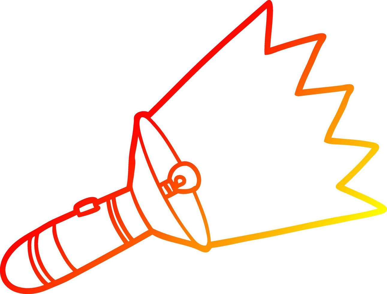 warm gradient line drawing old cartoon torch vector