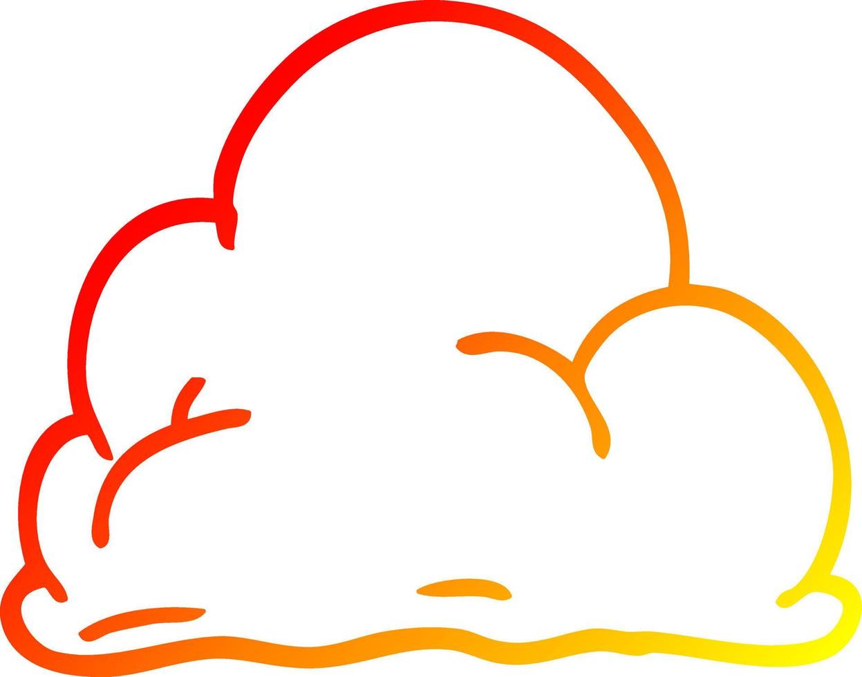 warm gradient line drawing cartoon fluffy white clouds vector