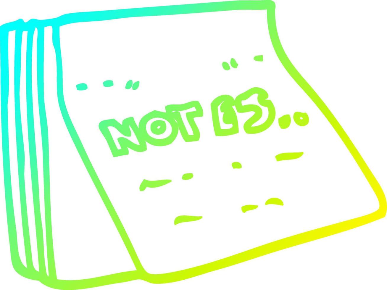 cold gradient line drawing cartoon note pad vector