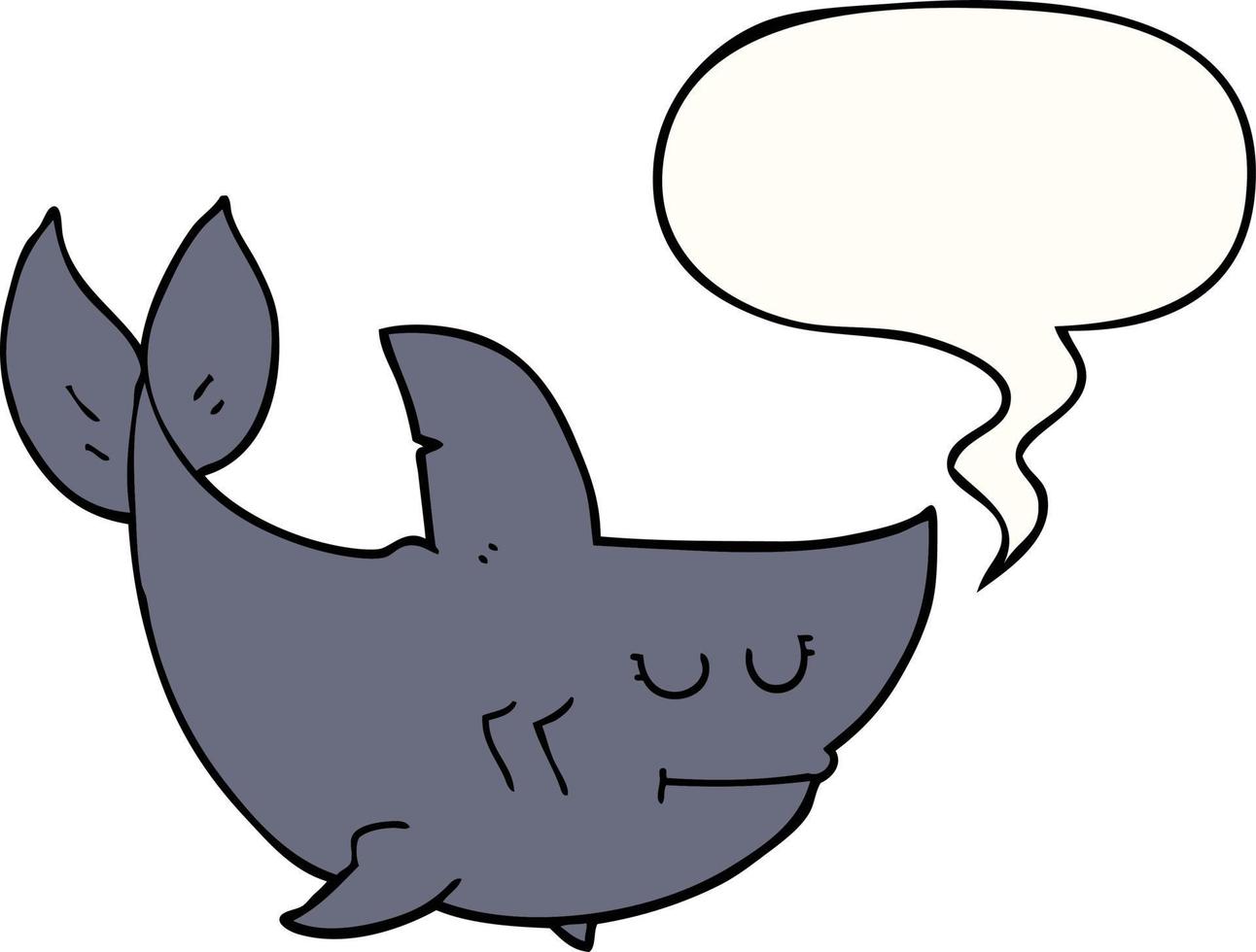 cartoon shark and speech bubble vector