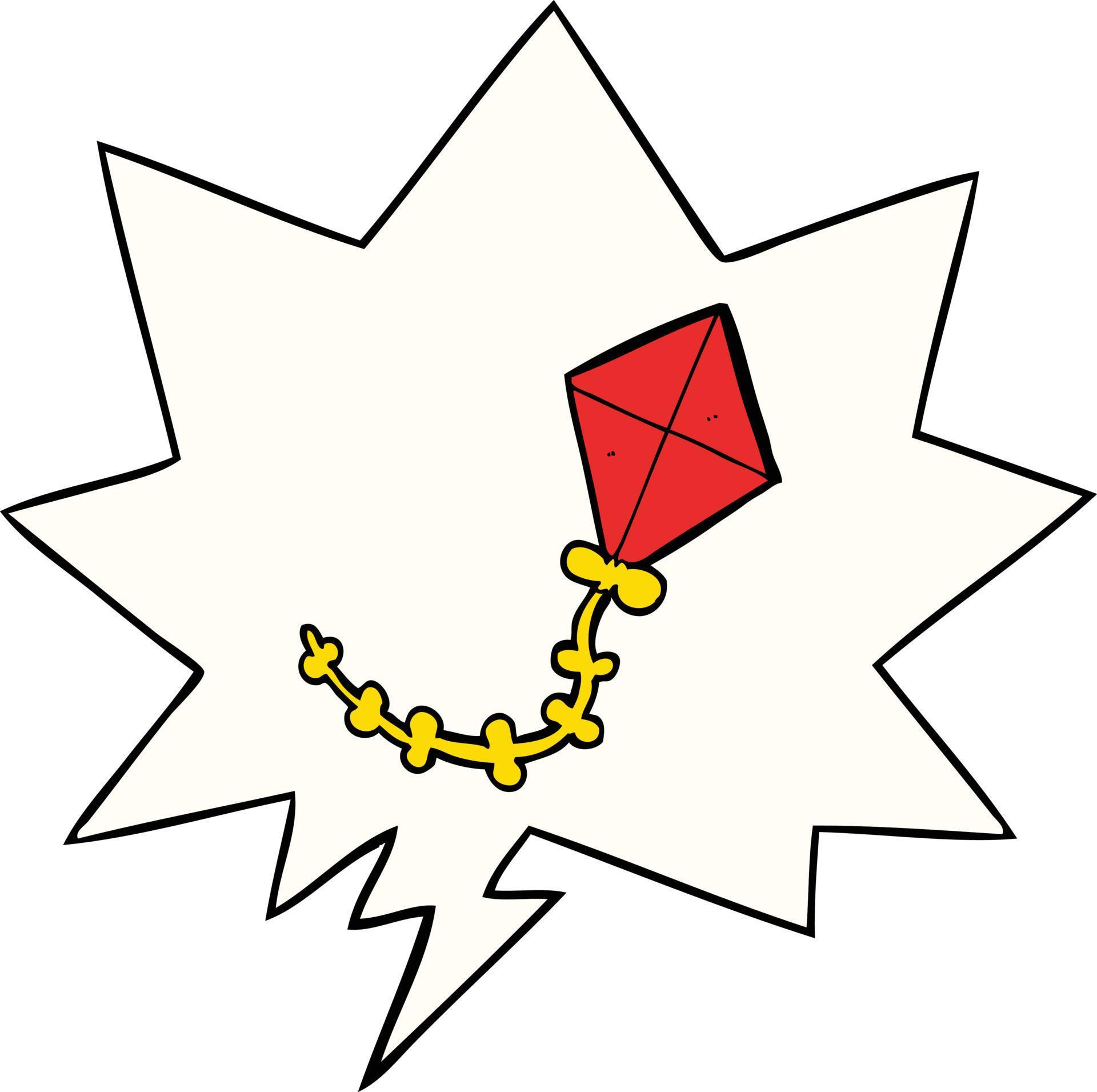 cartoon kite and speech bubble 9987609 Vector Art at Vecteezy