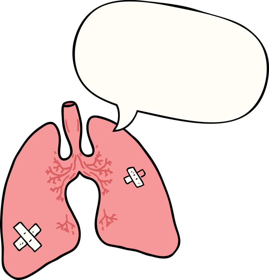cartoon lungs and speech bubble vector