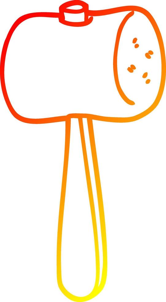 warm gradient line drawing cartoon mallet vector