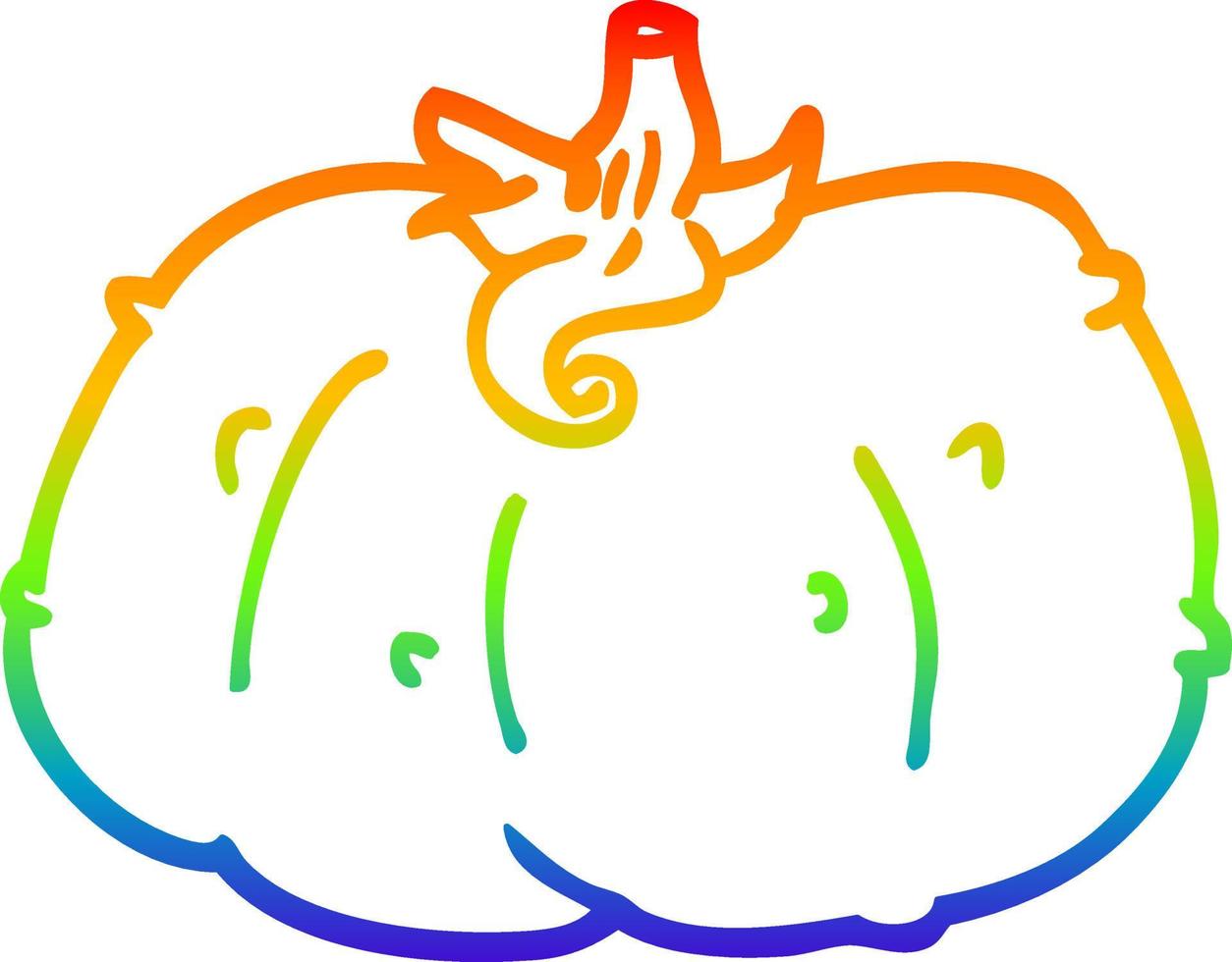 rainbow gradient line drawing cartoon winter squash vector