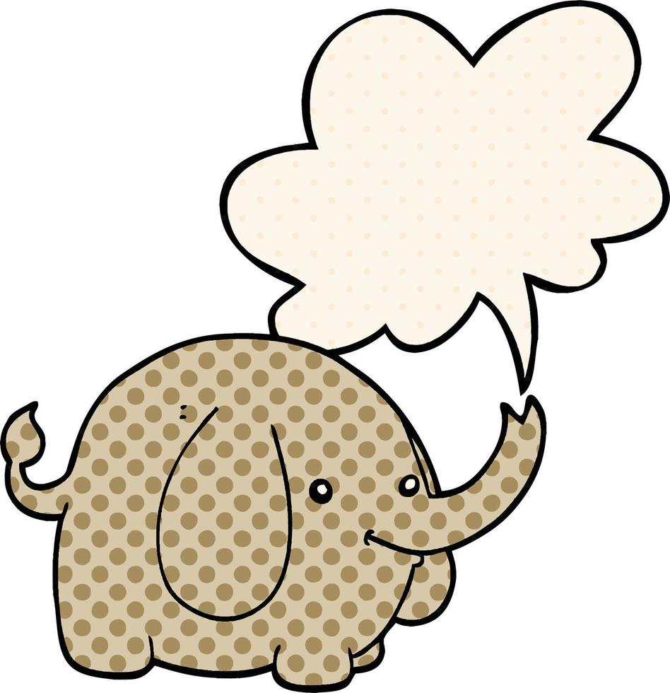 cartoon elephant and speech bubble in comic book style vector