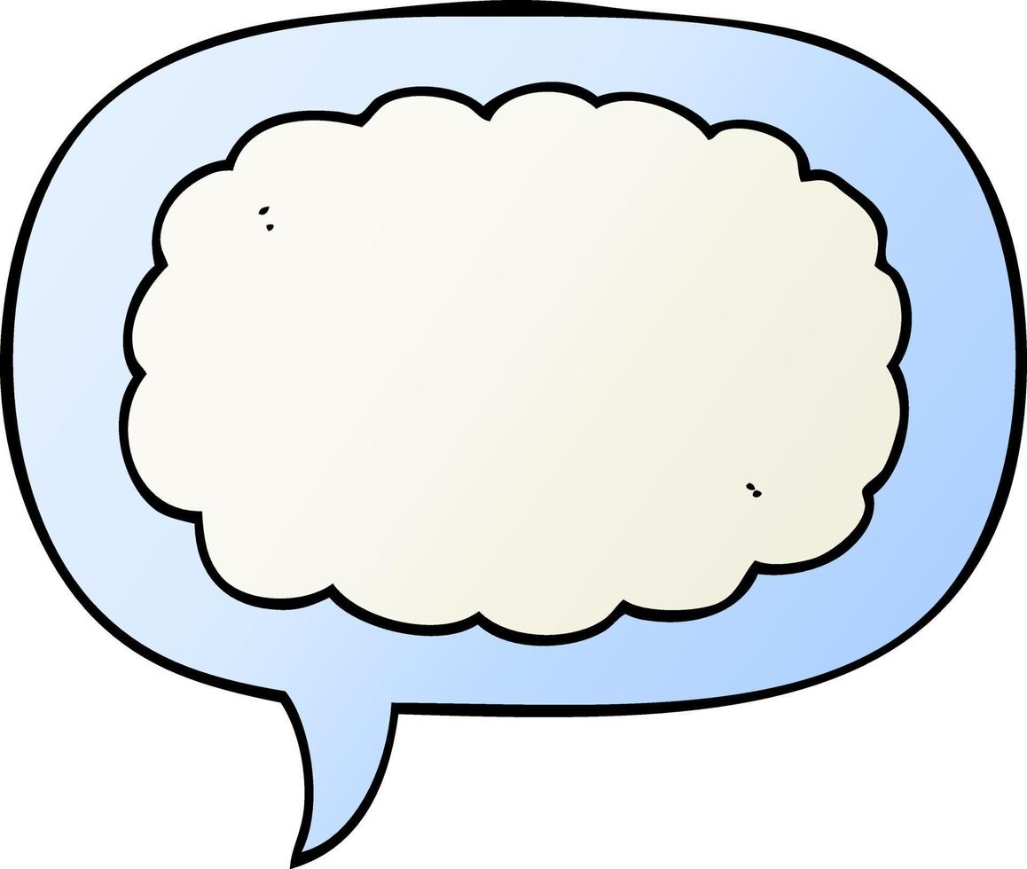 cartoon cloud and speech bubble in smooth gradient style vector