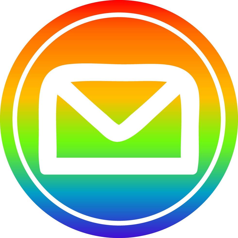 envelope letter circular in rainbow spectrum vector