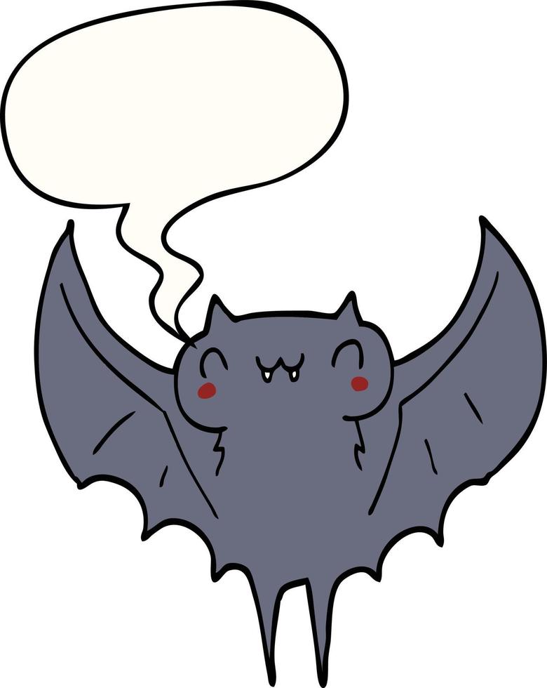 cartoon bat and speech bubble vector