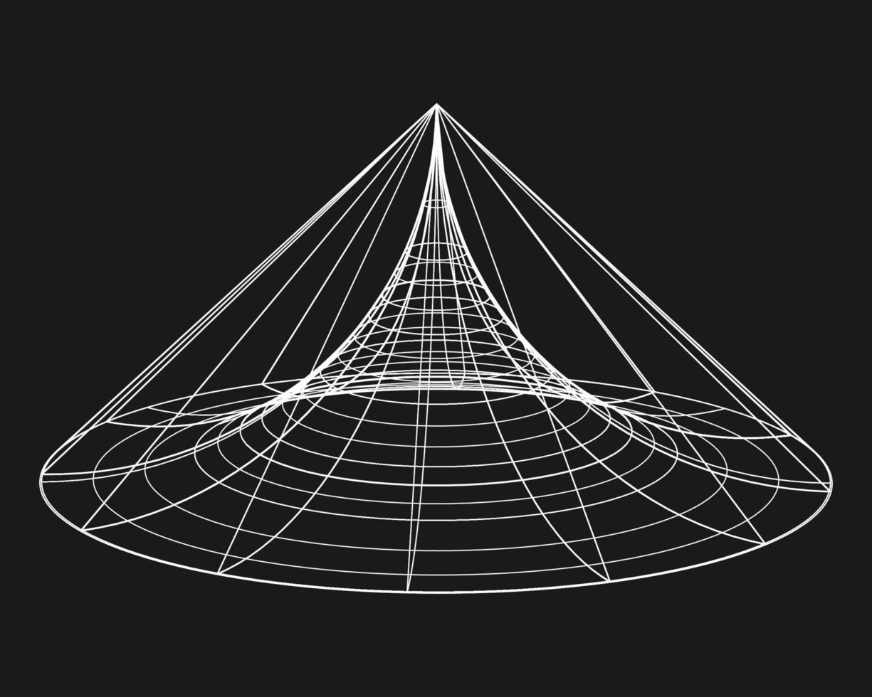 rejilla cibernética distorsionada, elemento de diseño retro punk. cuadrícula de geometría de onda de estructura alámbrica sobre fondo negro. ilustración vectorial vector