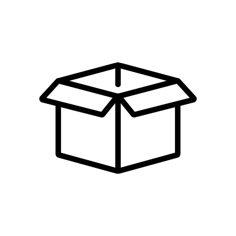 vector de icono de caja de cartón. ilustración de símbolo de contorno aislado