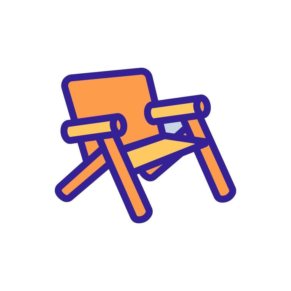 wooden armchair with armrests icon vector outline illustration