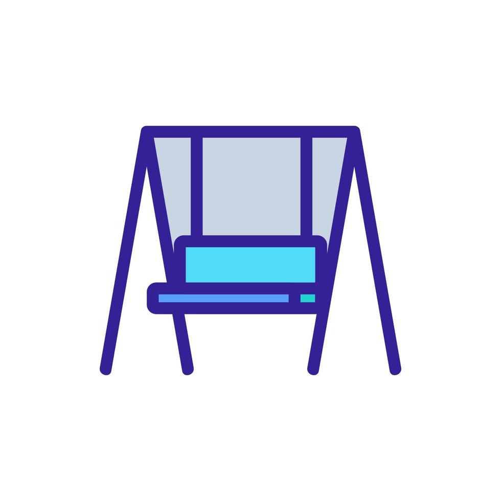 hanging swing bench icon vector outline illustration