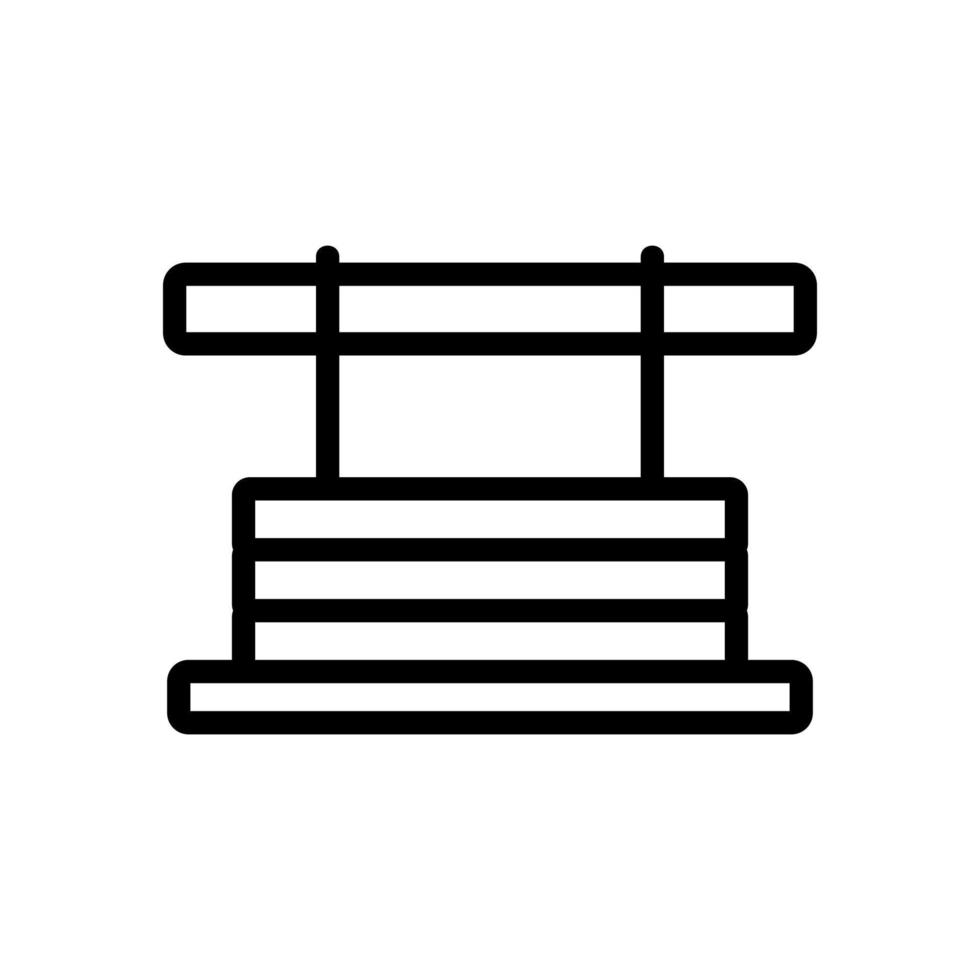 wooden hanging bench front view icon vector outline illustration