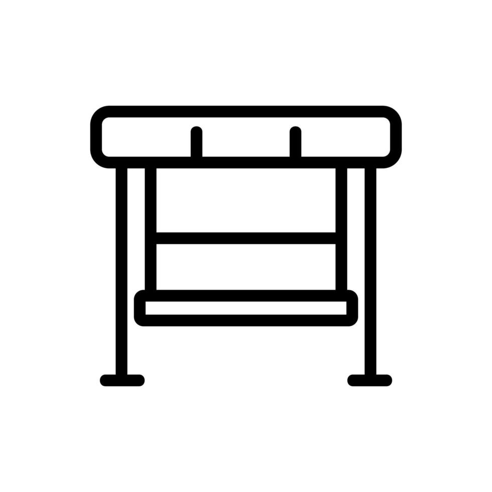 hanging bench with reliable support holder icon vector outline illustration