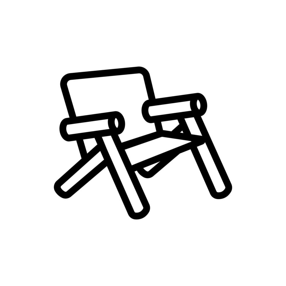 sillón de madera con reposabrazos icono vector ilustración de contorno