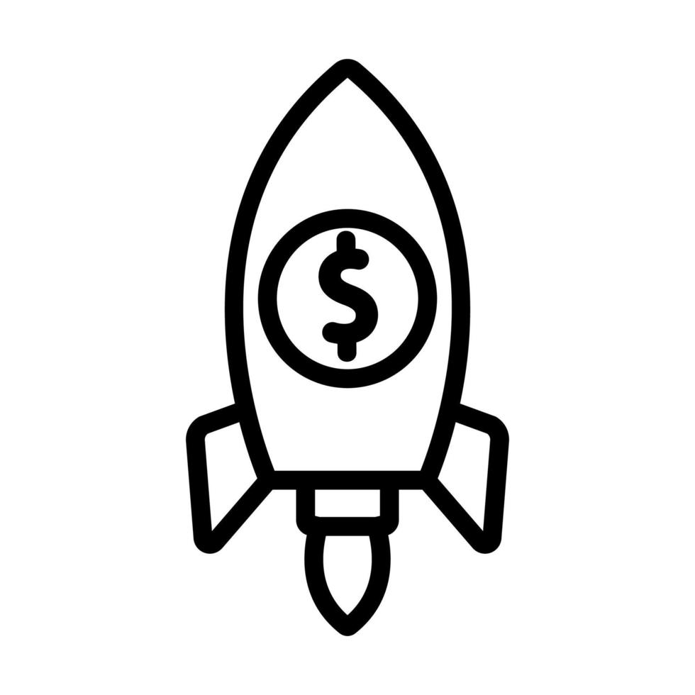 Bonus rocket icon vector. Isolated contour symbol illustration vector