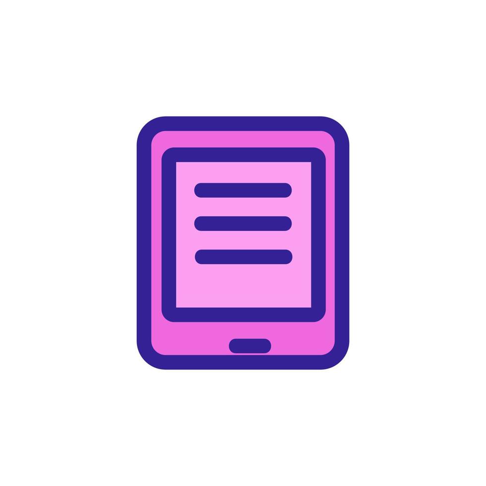 Tablet icon vector. Isolated contour symbol illustration vector