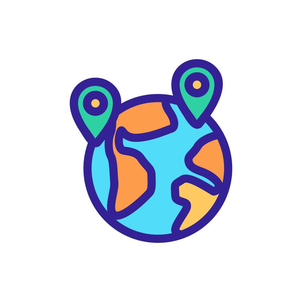 Route planet icon vector. Isolated contour symbol illustration vector