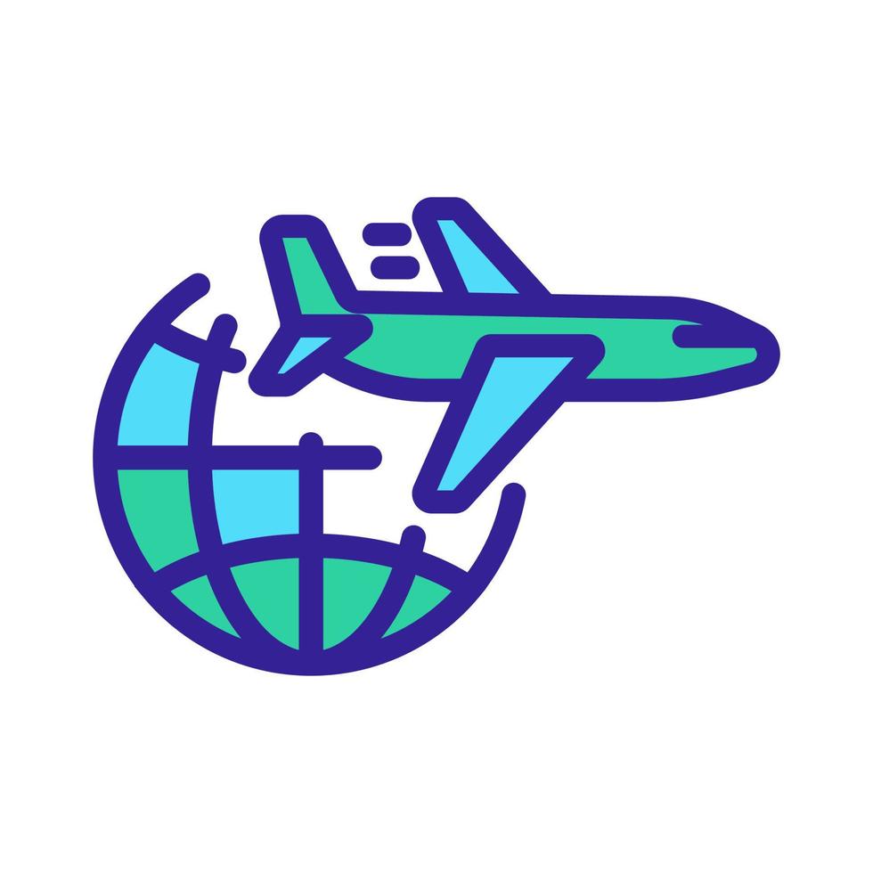 Plane Planet Icon Vector. Isolated contour symbol illustration vector