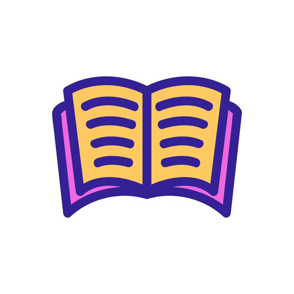 Open book on the table icon vector. Isolated contour symbol illustration vector