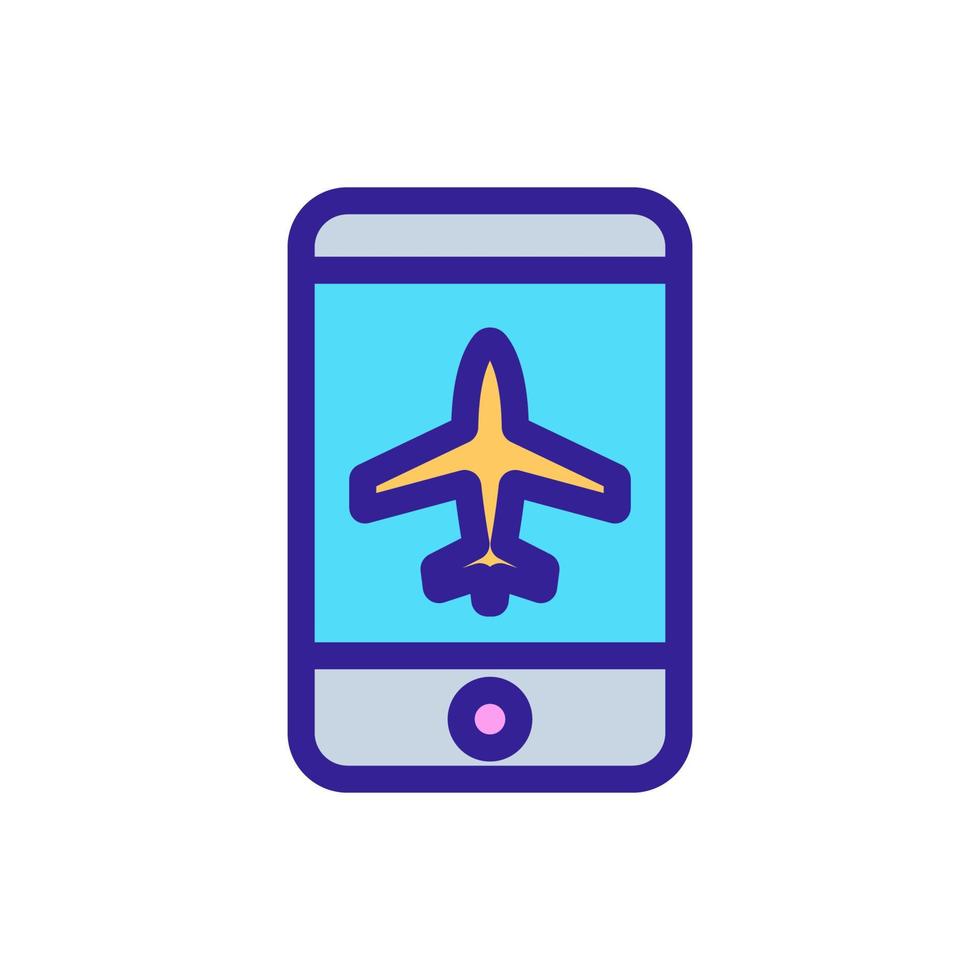 Plane phone icon vector. Isolated contour symbol illustration vector