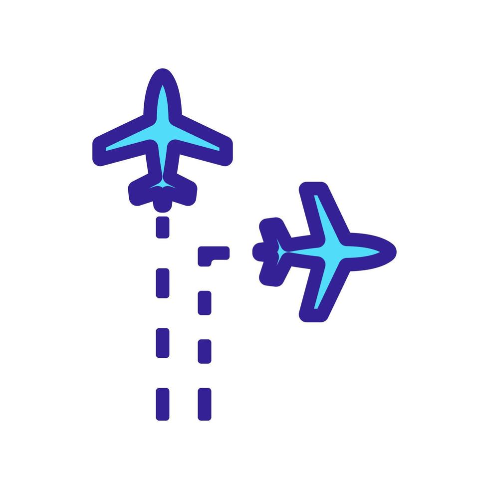 The trajectory of the plane is an icon vector. Isolated contour symbol illustration vector