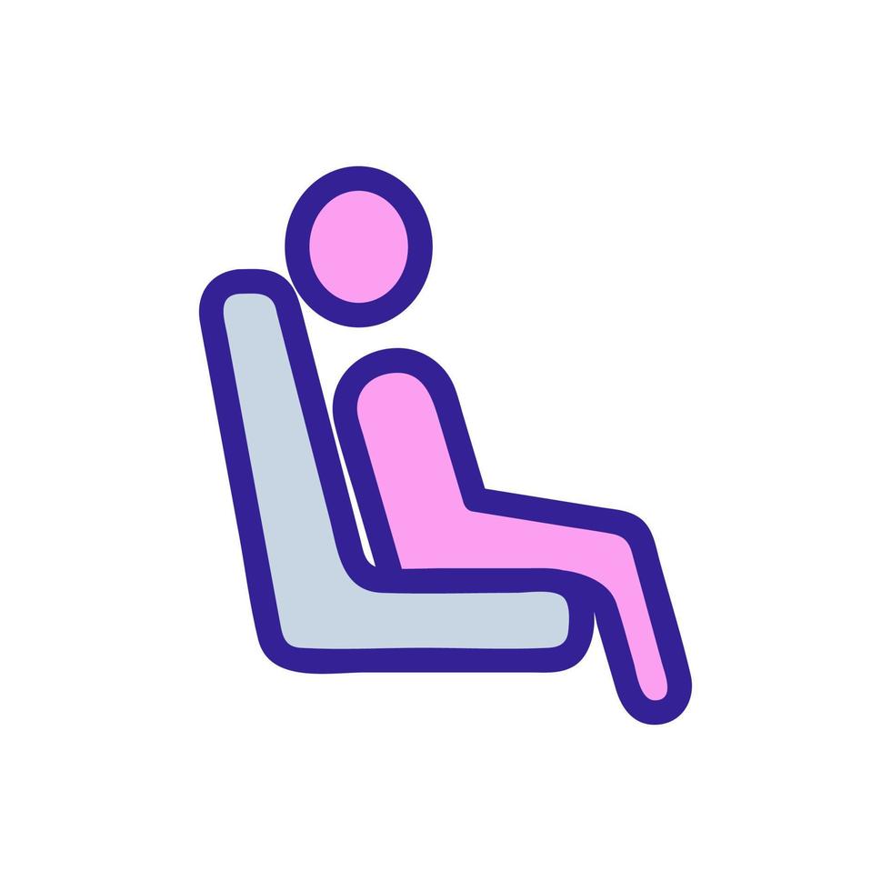 Man plane chair icon vector. Isolated contour symbol illustration vector