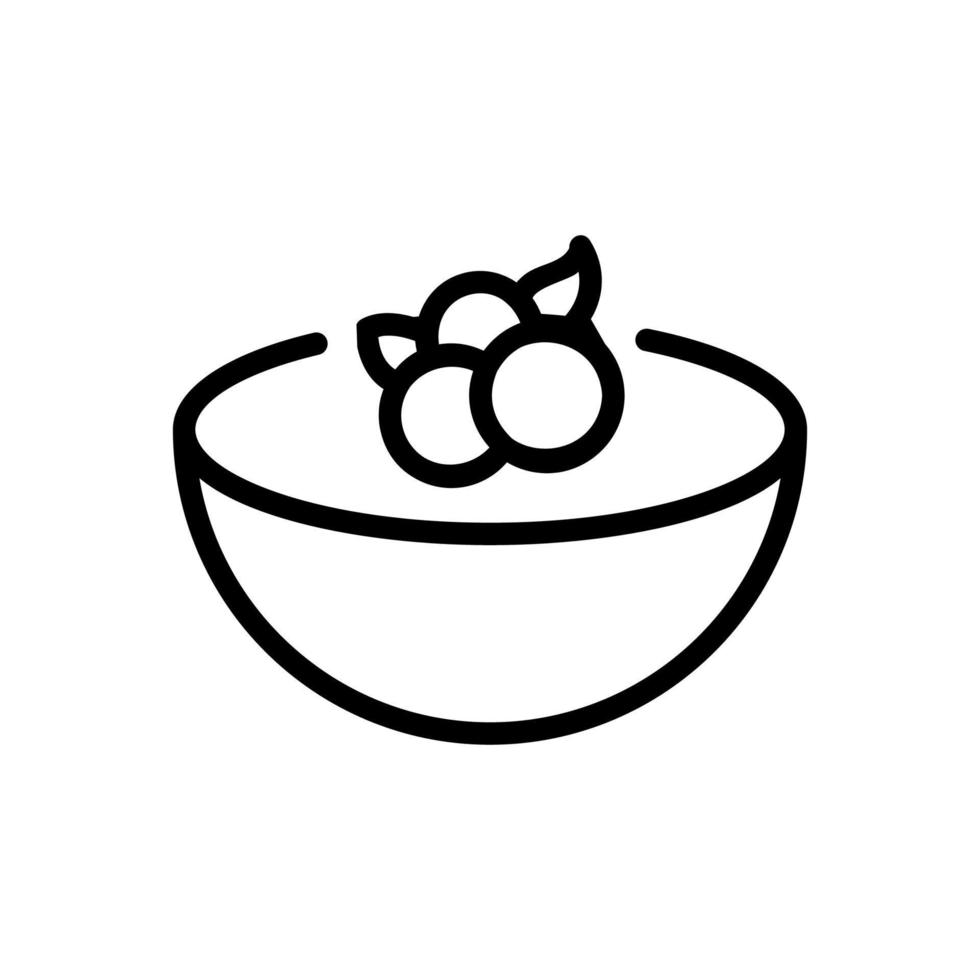 blueberries in a bowl icon vector outline illustration