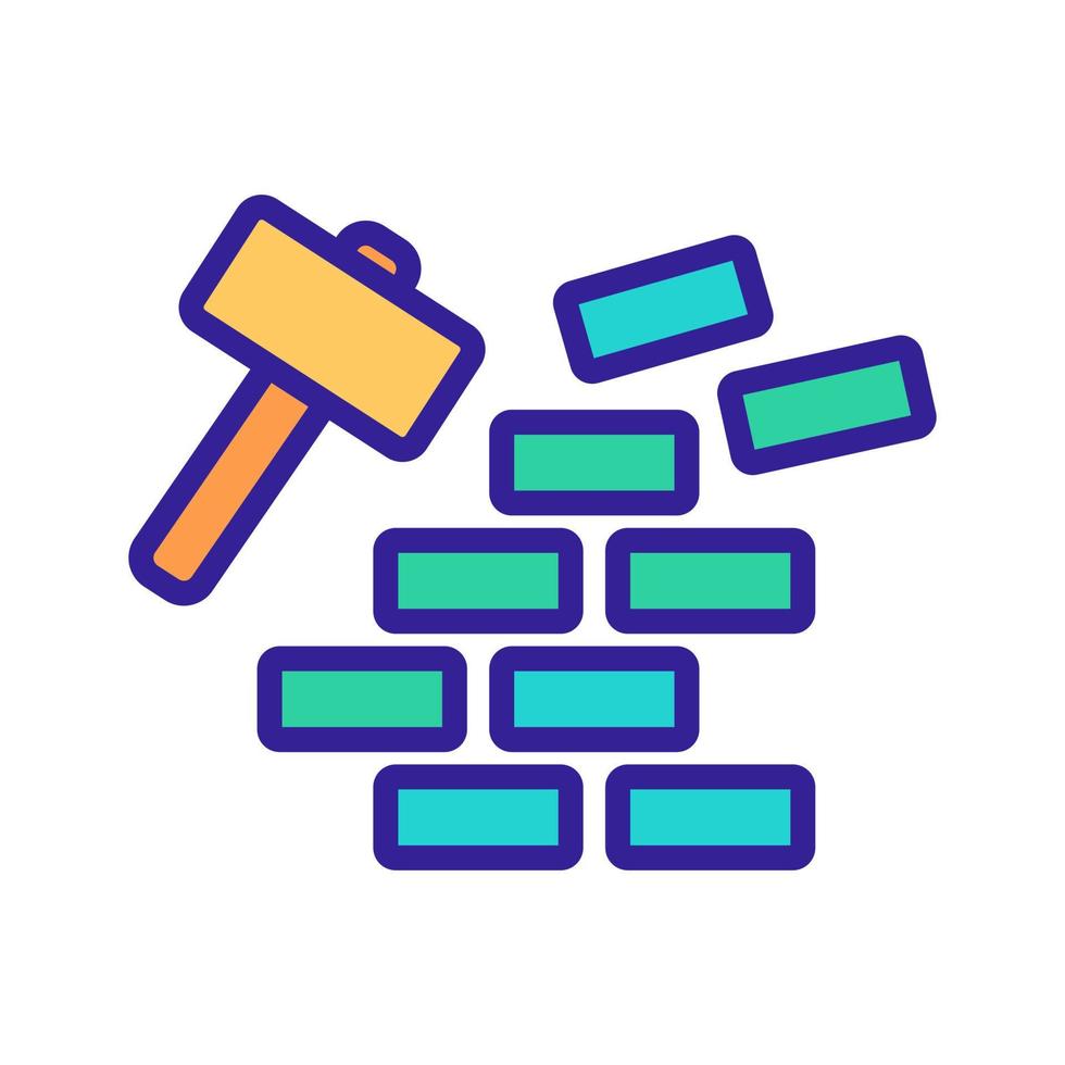 demolition of wall icon vector outline illustration