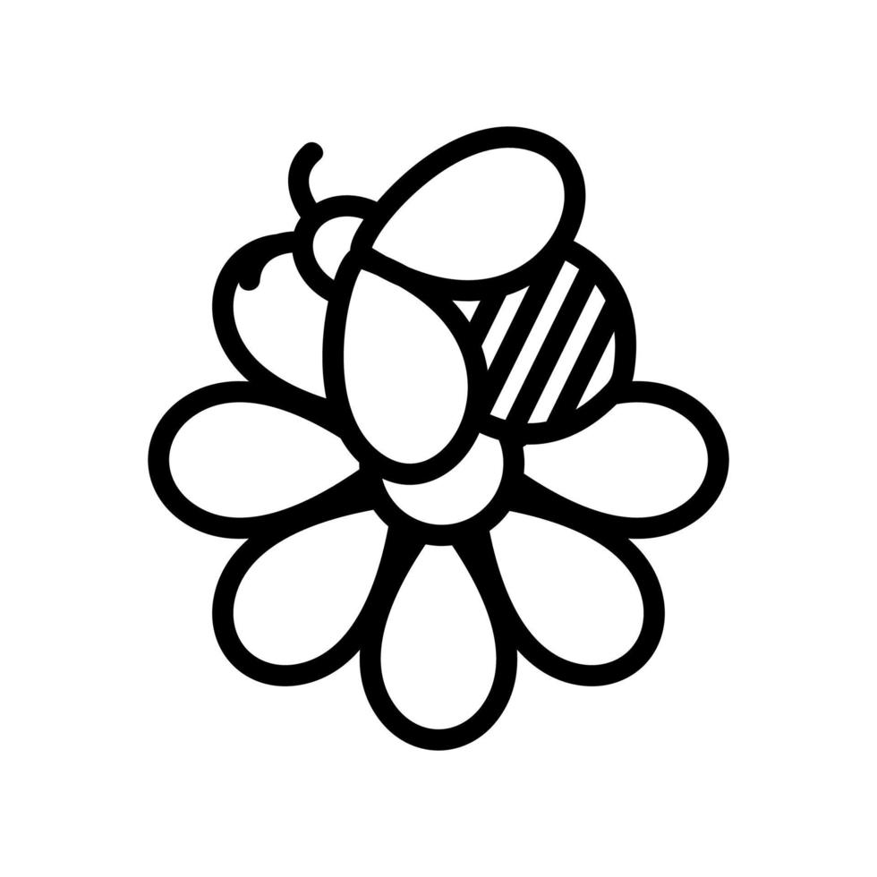 Bee flower icon vector. Isolated contour symbol illustration vector