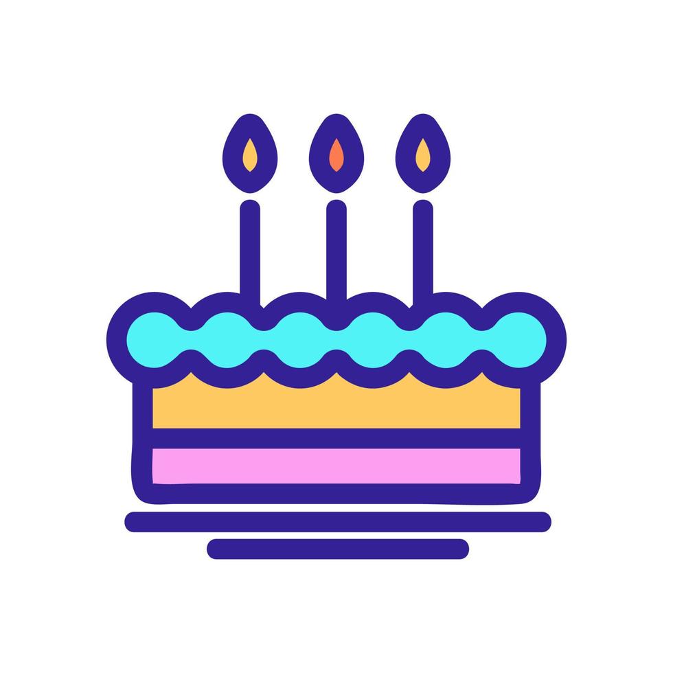 Festive cake icon vector. Isolated contour symbol illustration vector
