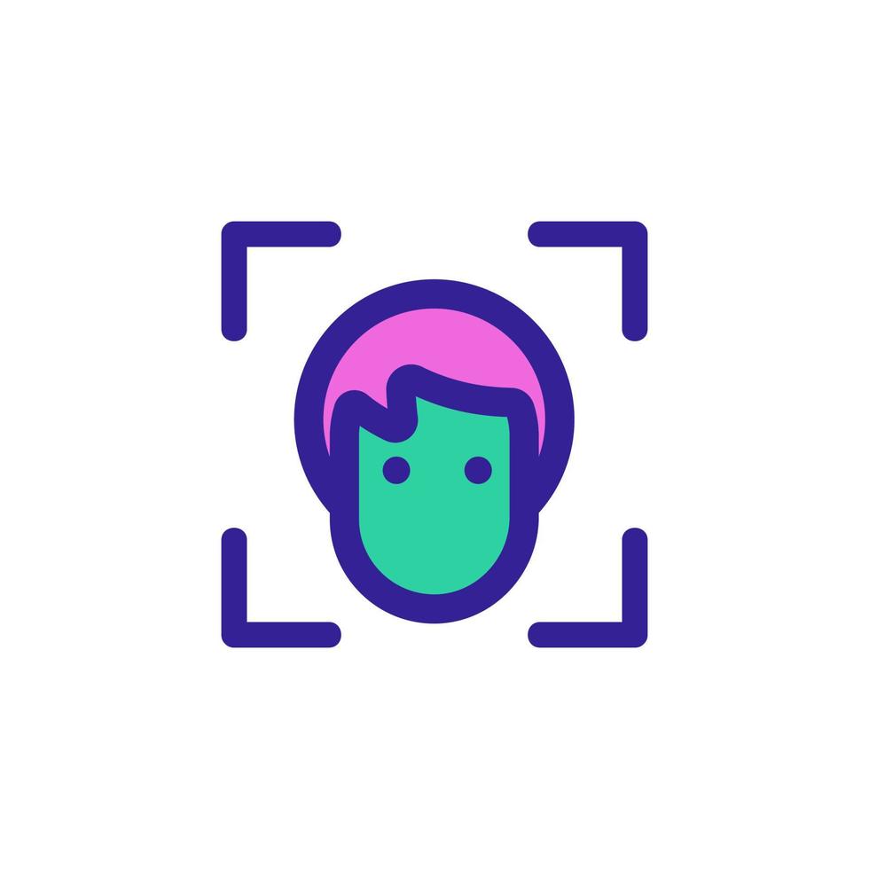Scan the face of the icon vector. Isolated contour symbol illustration vector