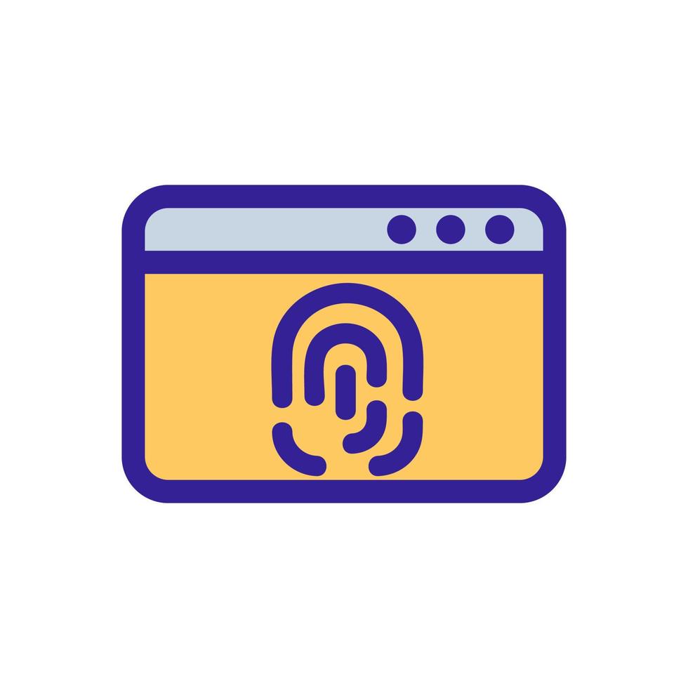 Computer fingerprint icon vector. Isolated contour symbol illustration vector