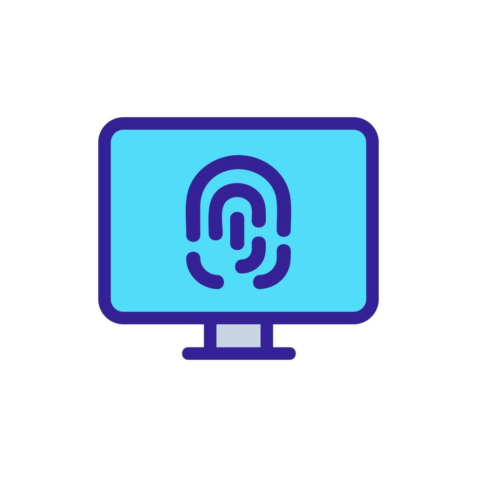 Fingerprint icon vector scan. Isolated contour symbol illustration