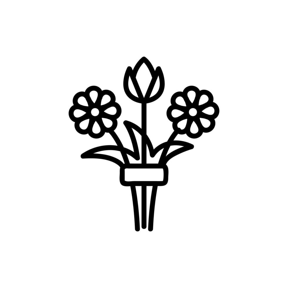 A bouquet of different colors is a vector icon. Isolated contour symbol illustration