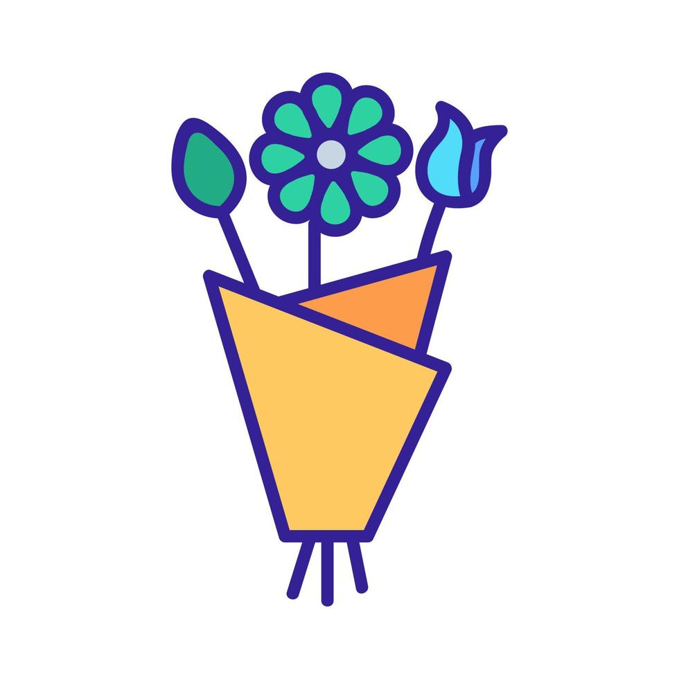 A bouquet of flowers icon vector. Isolated contour symbol illustration vector