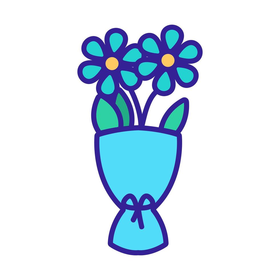 tulips in the packaging icon vector. Isolated contour symbol illustration vector