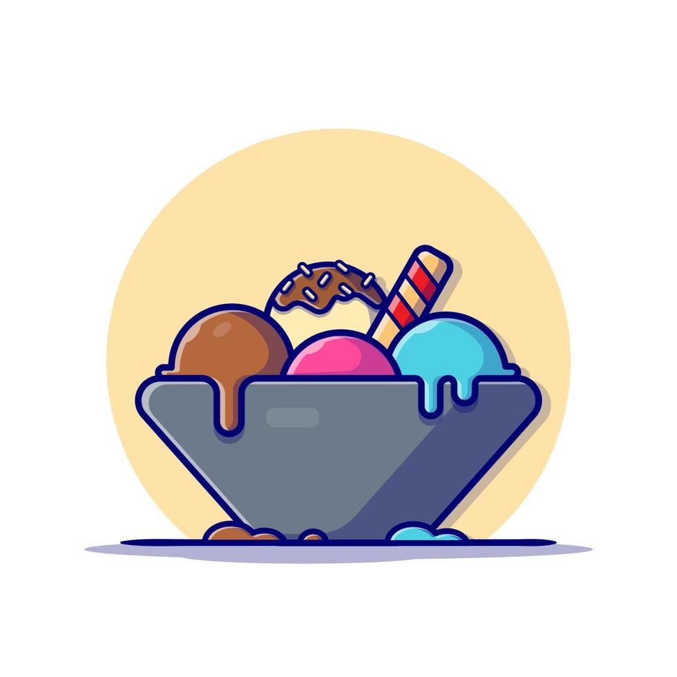 Ice Cream Scoop Cartoon Vector Icon Illustration. Food And  Drink Icon Concept Isolated Premium Vector. Flat Cartoon  Style