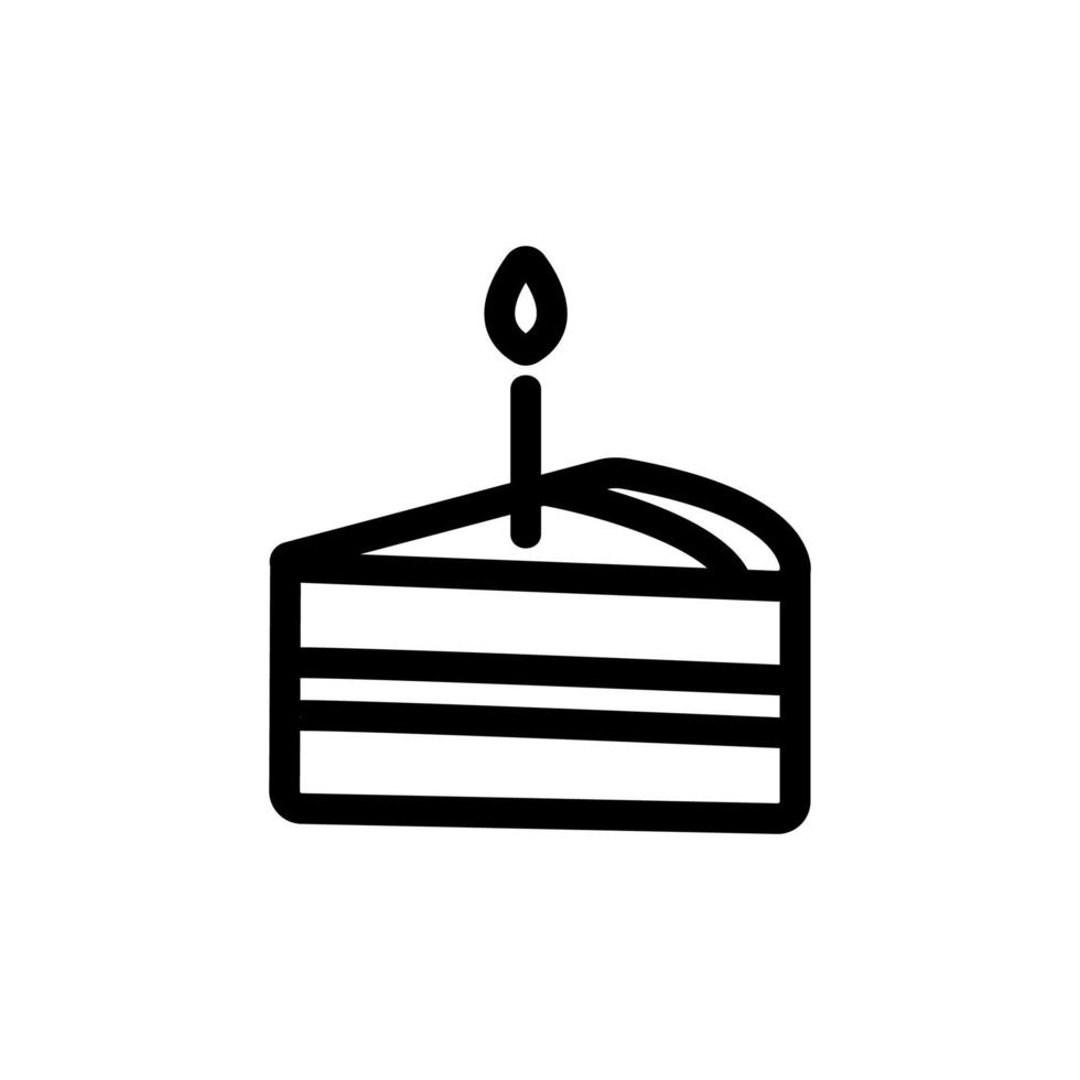 A piece of cake icon vector. Isolated contour symbol illustration vector