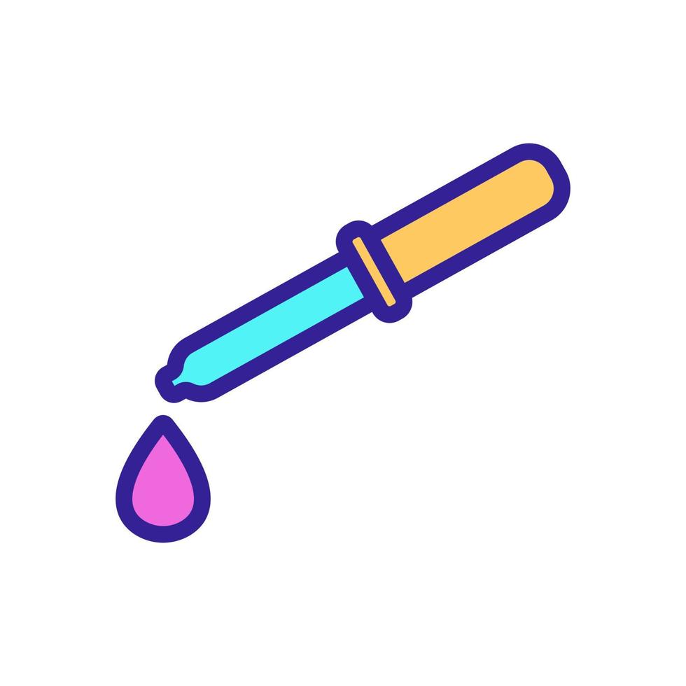 test tube with liquid vector icon. Isolated contour symbol illustration