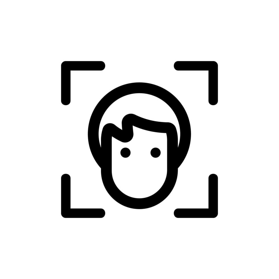 Scan the face of the icon vector. Isolated contour symbol illustration vector