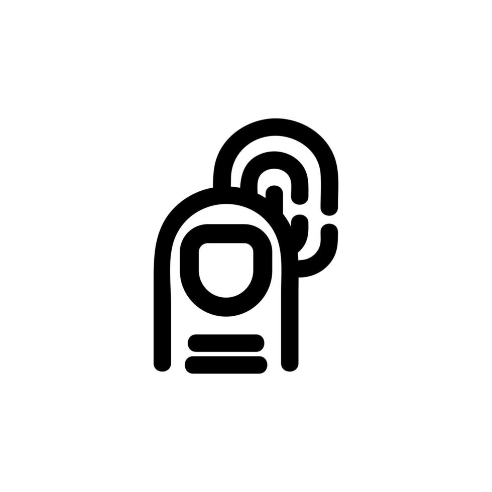 fingerprint icon vector. Isolated contour symbol illustration vector