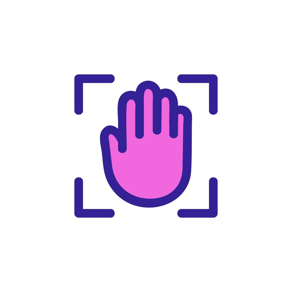 Scan the hand icon vector. Isolated contour symbol illustration vector