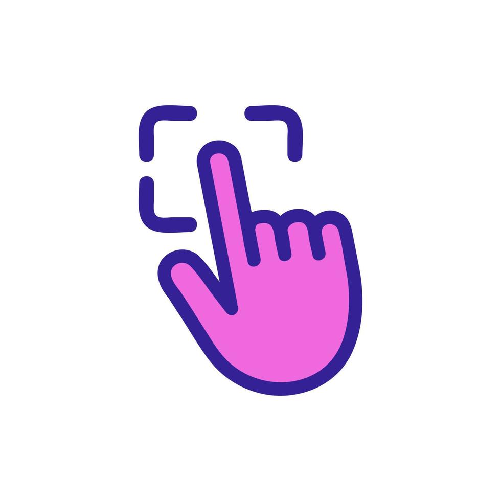 Scan the finger icon vector. Isolated contour symbol illustration vector