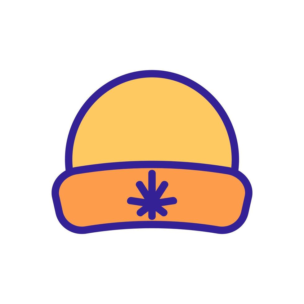 hat with snowflake in center icon vector outline illustration