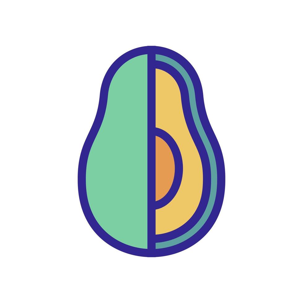 ilustración de contorno de vector de icono de composición de aguacate