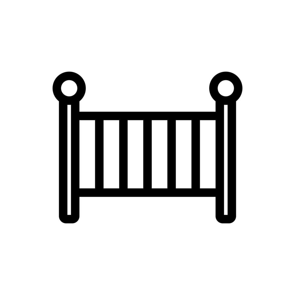 vector de icono de cama de bebé. ilustración de símbolo de contorno aislado