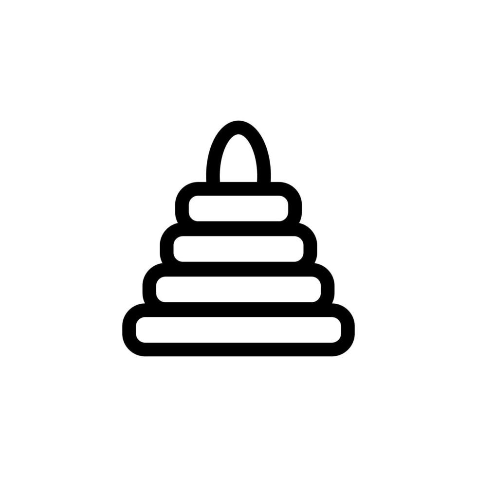 Children pyramid icon vector. Isolated contour symbol illustration vector