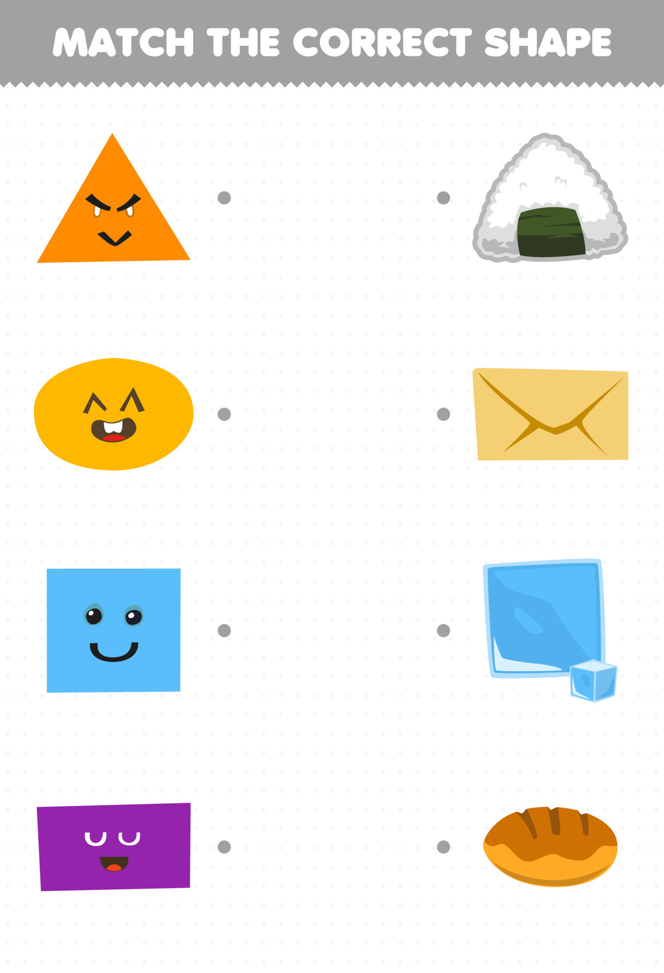 Education game for children match the correct shape of geometric object